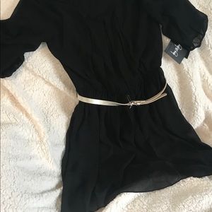 Adorable By By Black sheer (lined) mini dress.